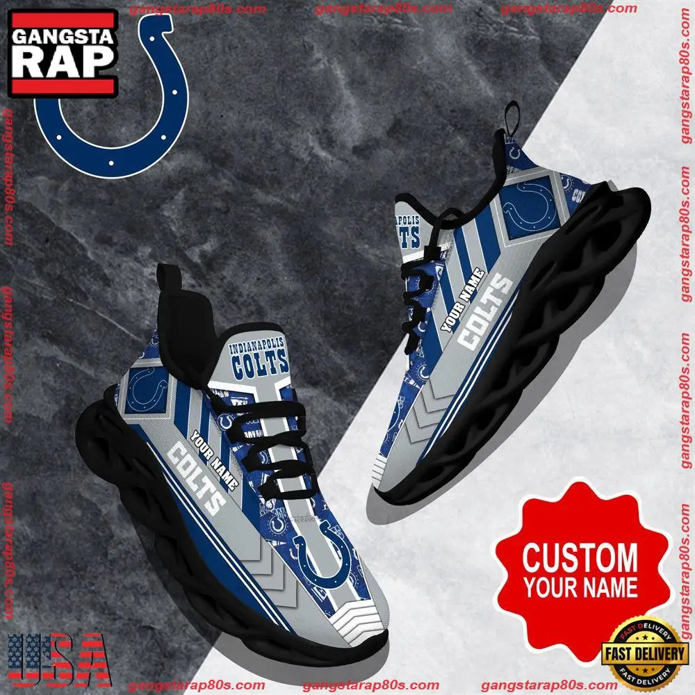 NFL Custom Name Indianapolis Colts Logo Max Soul Shoes Running Sneakers