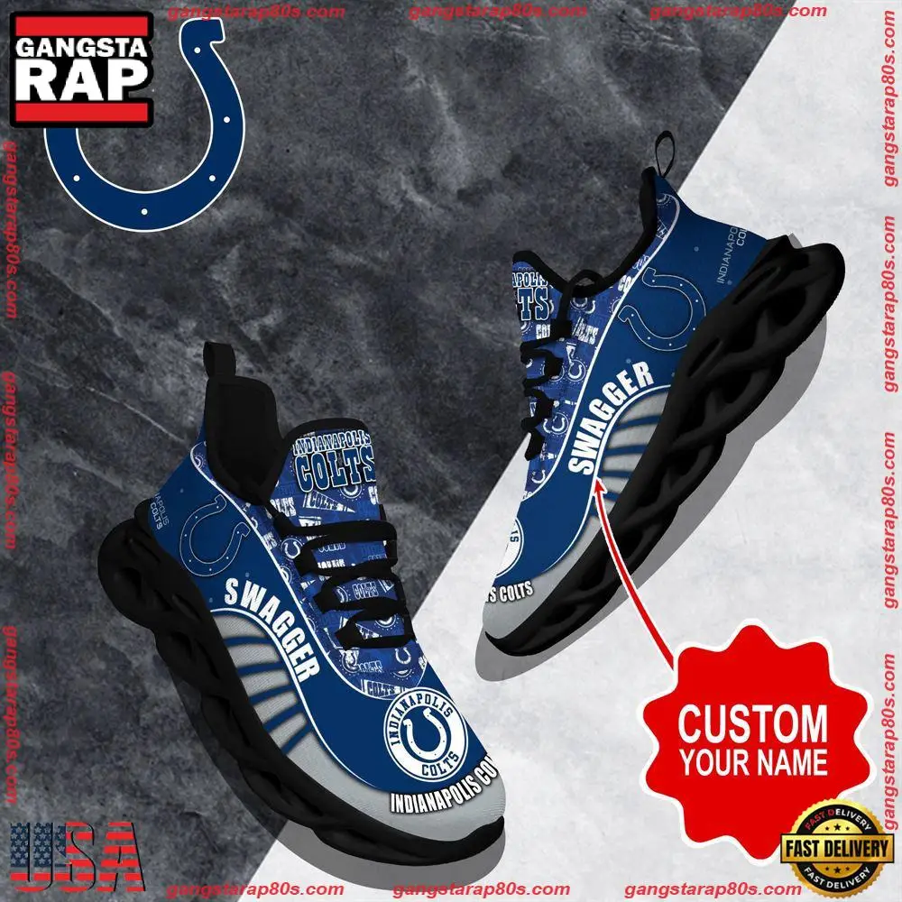 NFL Custom Name Indianapolis Colts Sport Football Max Soul Shoes Running Sneakers