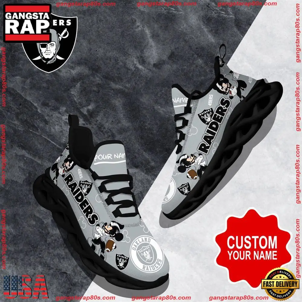 NFL Custom Name Las Vegas Raiders Christmas Max Soul Shoes Running Sneakers