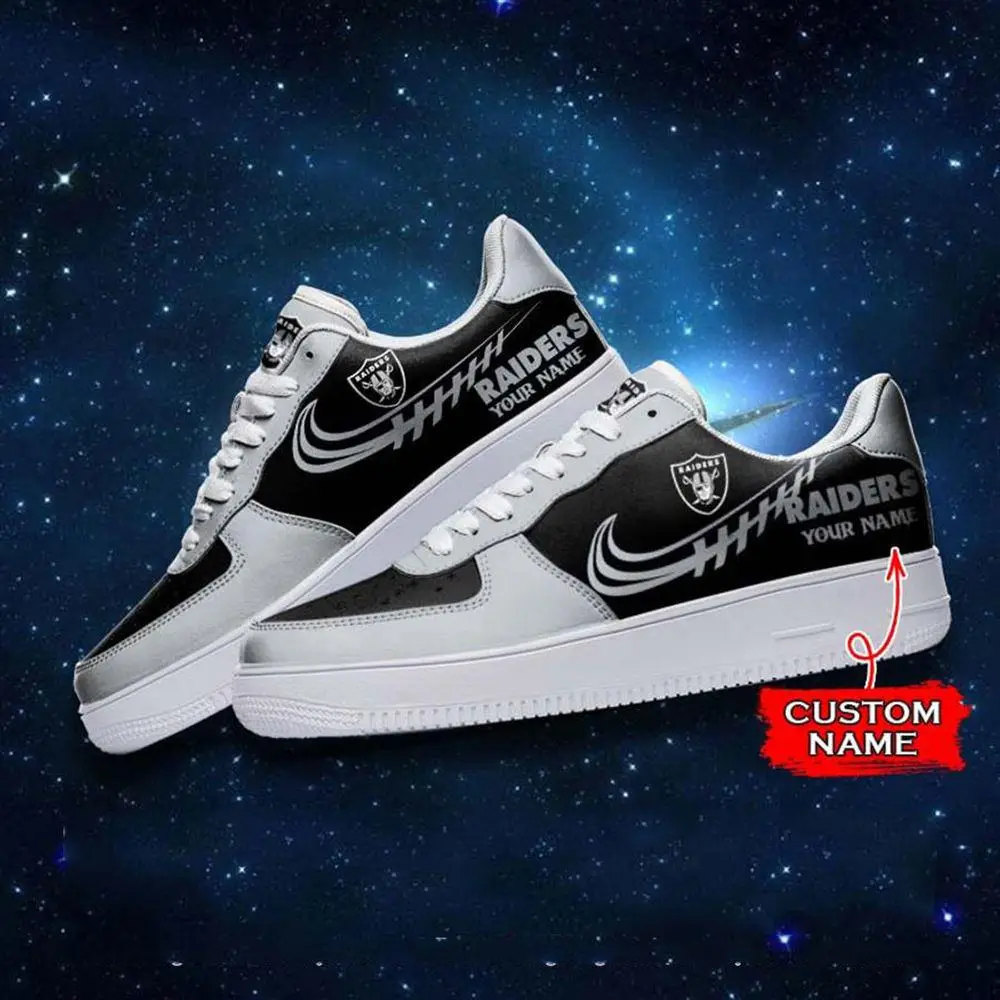NFL Custom Name Las Vegas Raiders Super Bowl Air Force 1 Sneaker Shoes NFL Custom Name Las Vegas Raiders Super Bowl Air Force 1 Sneaker Shoes - Image 1