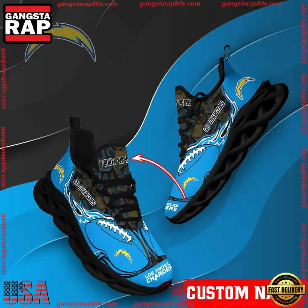 NFL Custom Name Los Angeles Chargers Max Soul Shoes Running Sneakers
