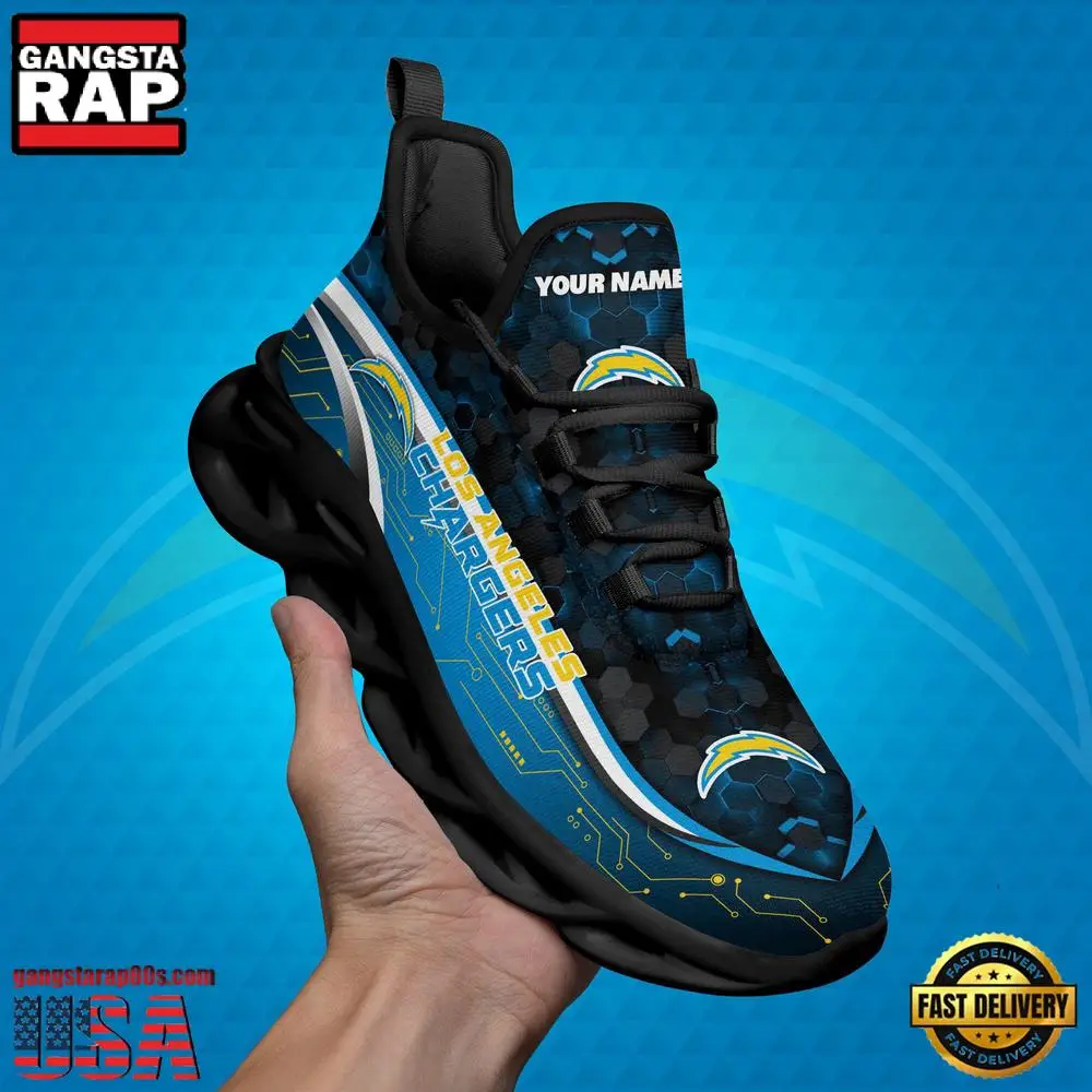 NFL Custom Name Los Angeles Chargers Team Logo New Design Max Soul Shoes Running Sneakers
