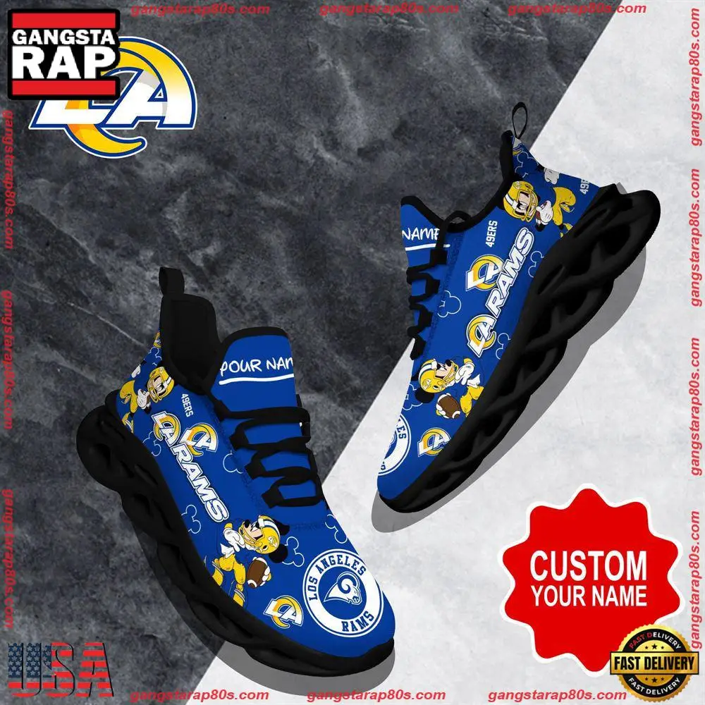NFL Custom Name Los Angeles Rams Christmas Max Soul Shoes Running Sneakers