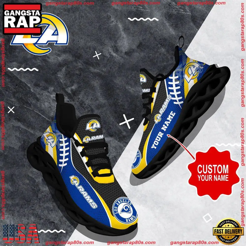 NFL Custom Name Los Angeles Rams Shoes Sport Loves Max Soul Shoes Running Sneakers