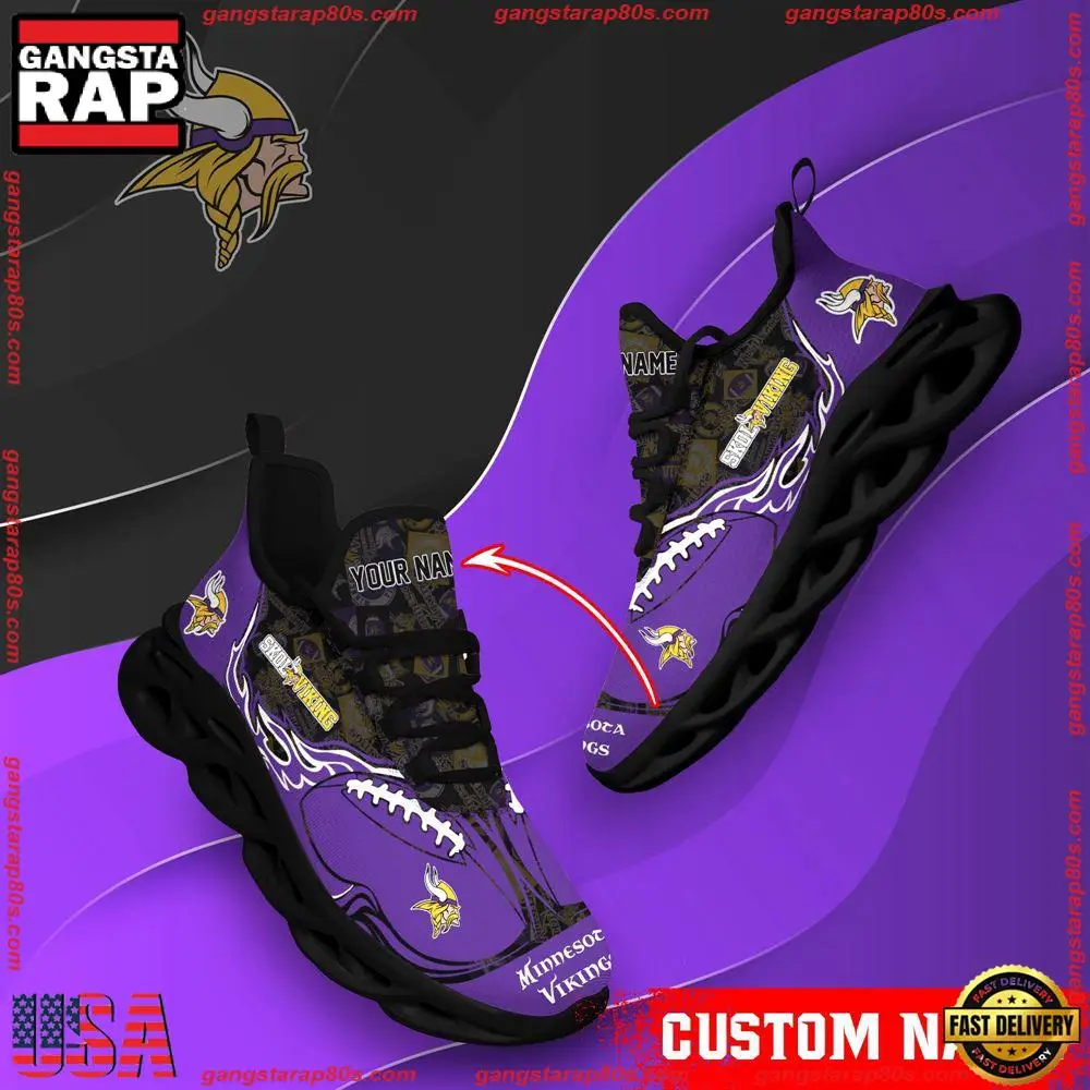 NFL Custom Name Minnesota Vikings Max Soul Shoes Running Sneakers