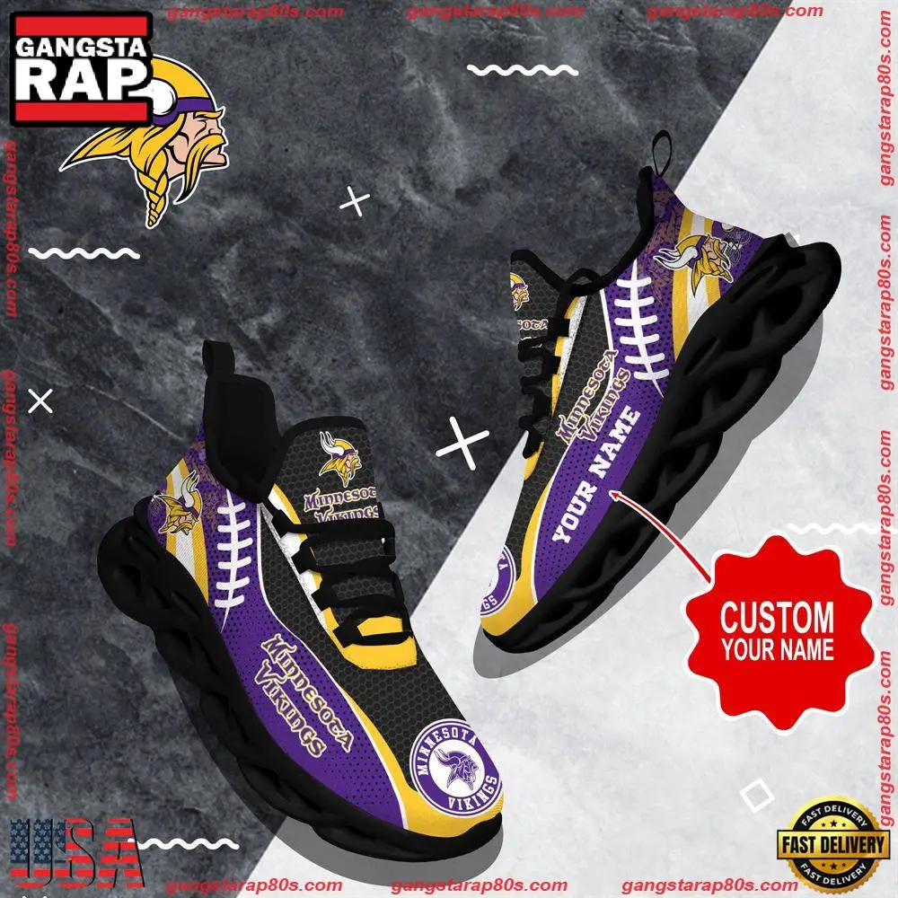 NFL Custom Name Minnesota Vikings Shoes Sport Loves Max Soul Shoes Running Sneakers