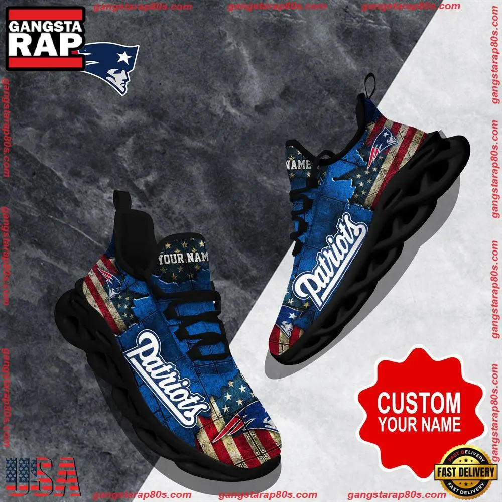 NFL Custom Name New England Patriots Max Soul Shoes Running Sneakers