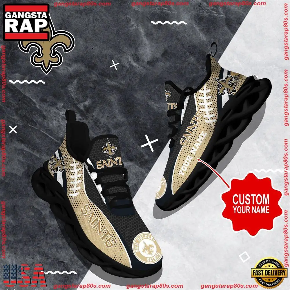 NFL Custom Name New Orleans Saints Shoes Sport Loves Max Soul Shoes Running Sneakers