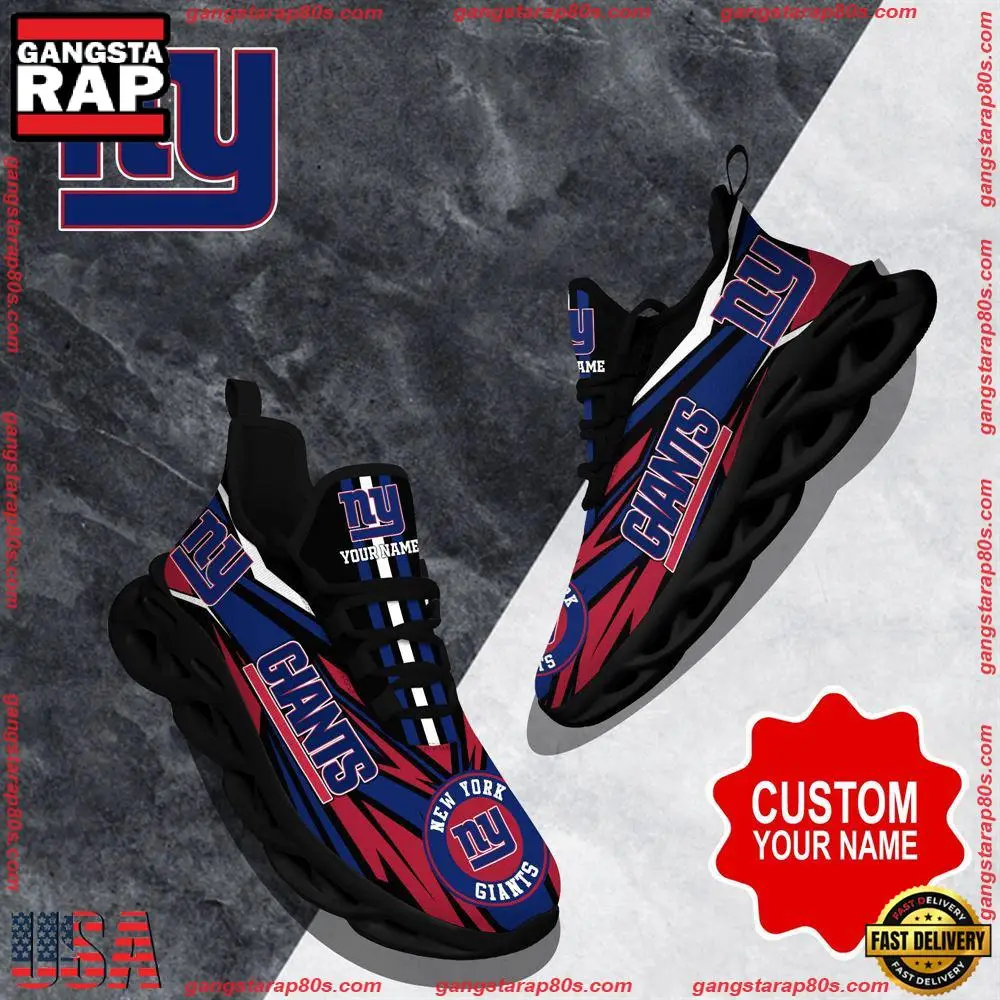 NFL Custom Name New York Giants Football Max Soul Shoes Running Sneakers