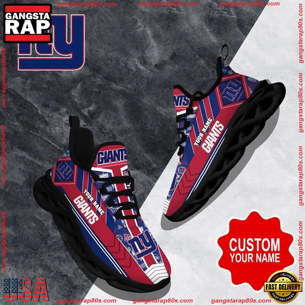 NFL Custom Name New York Giants Logo Max Soul Shoes Running Sneakers