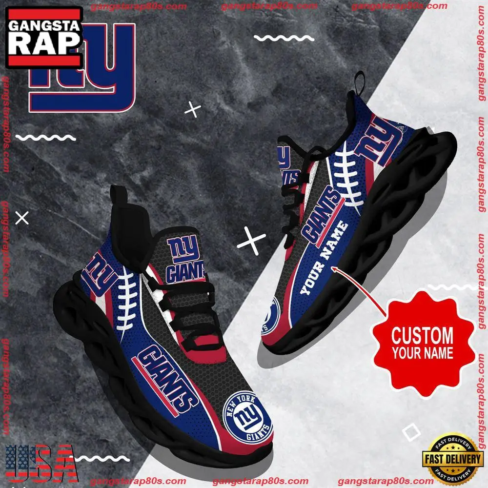 NFL Custom Name New York Giants Shoes Sport Loves Max Soul Shoes Running Sneakers