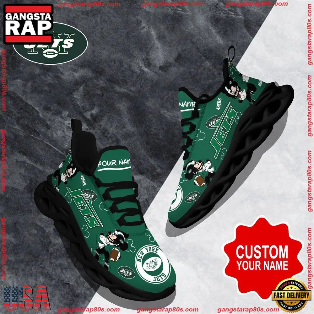 NFL Custom Name New York Jets Christmas Max Soul Shoes Running Sneakers
