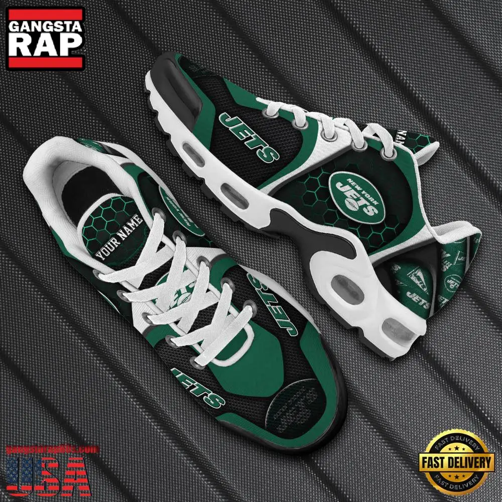 NFL Custom Name New York Jets Max Plus Shoes - Running Sneakers