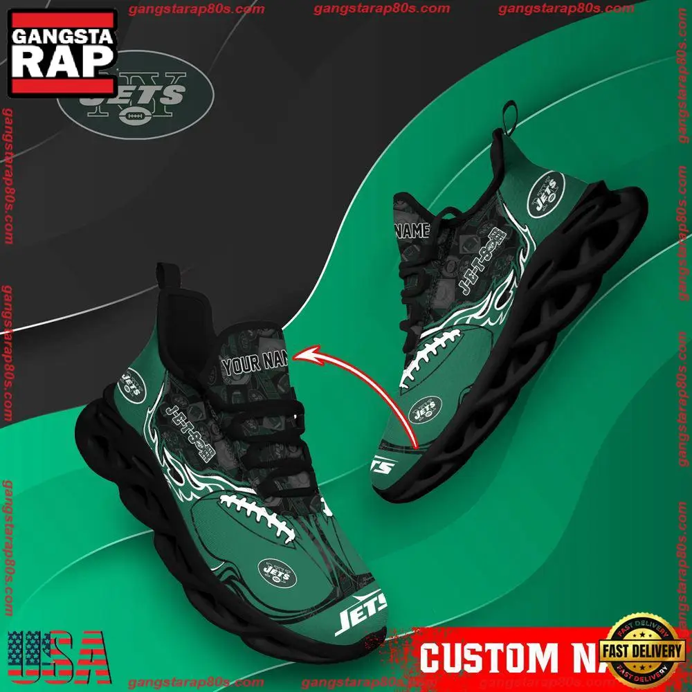 NFL Custom Name New York Jets Max Soul Shoes Running Sneakers
