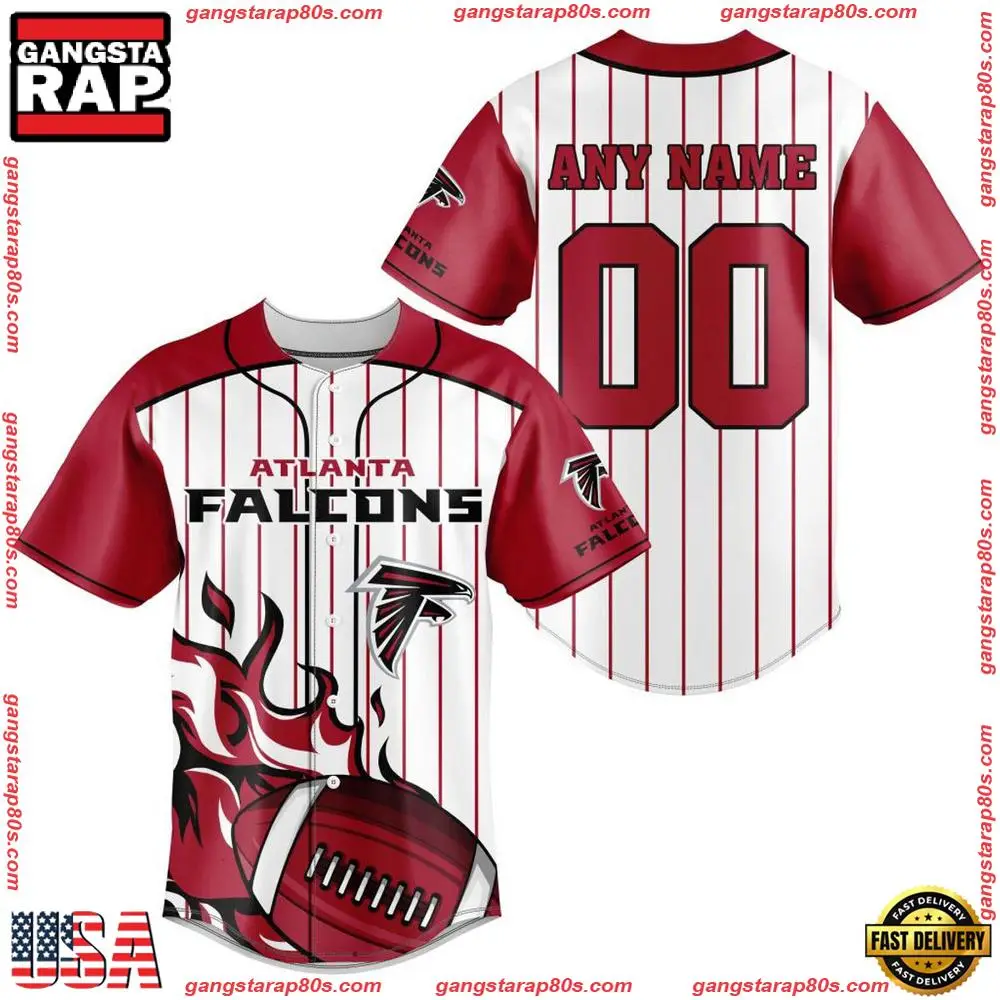 NFL Custom Name Number Atlanta Falcons Baseball Jersey Shirt