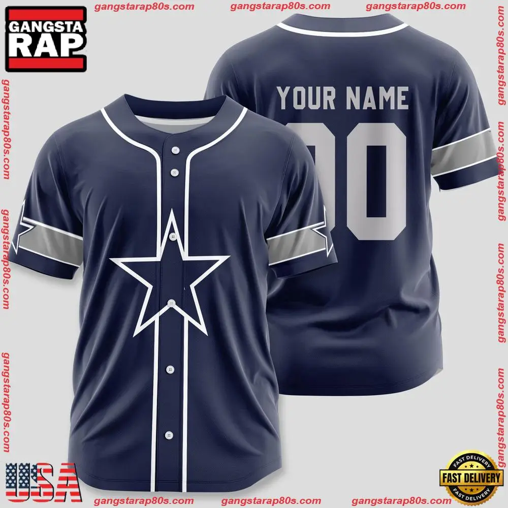 NFL Custom Name Number Dallas Cowboys Sport Baseball Jersey Shirt