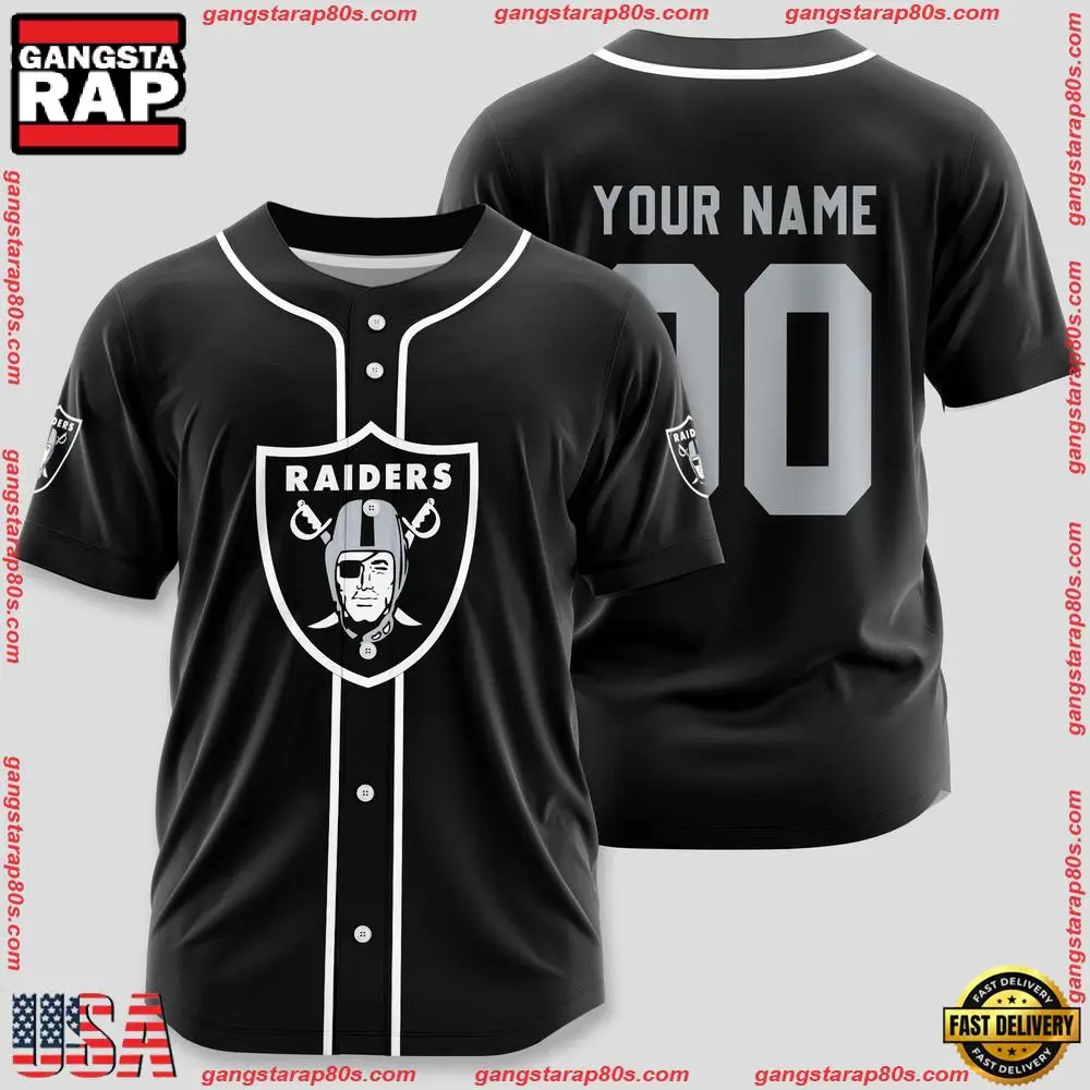 NFL Custom Name Number Las Vegas Raiders Sport Baseball Jersey Shirt