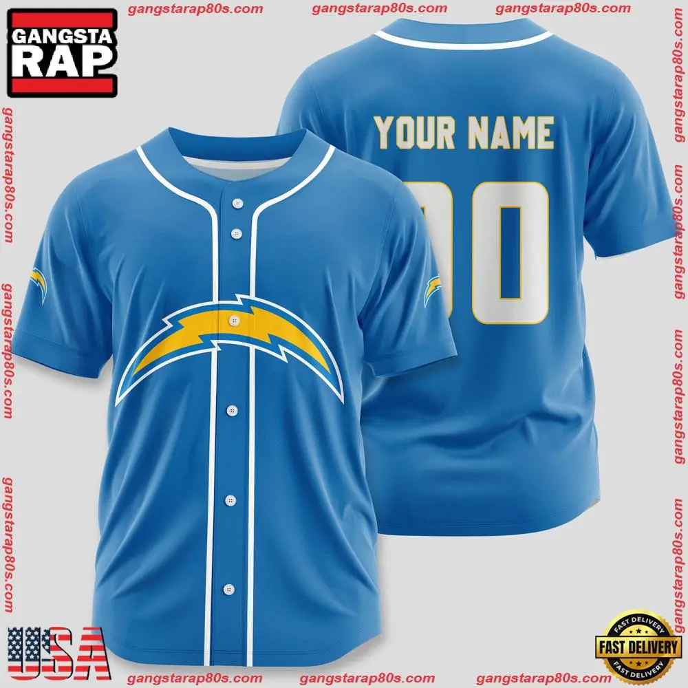 NFL Custom Name Number Los Angeles Chargers Sport Baseball Jersey Shirt