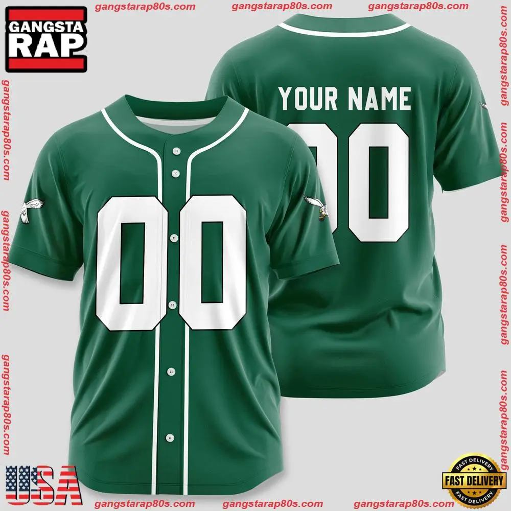 NFL Custom Name Number Philadelphia Eagles Designs Baseball Jersey Shirt