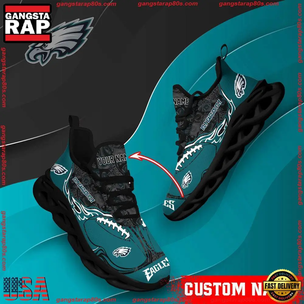 NFL Custom Name Philadelphia Eagles Max Soul Shoes Running Sneakers NFL Custom Name Philadelphia Eagles Max Soul Shoes Running Sneakers - Image 1
