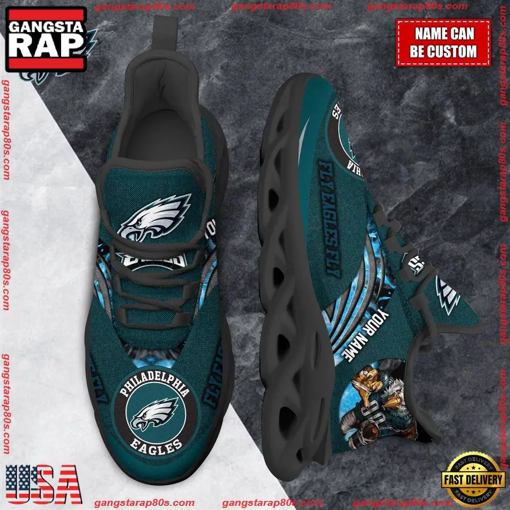 NFL Custom Name Philadelphia Eagles Max Soul Shoes Running Sneakers