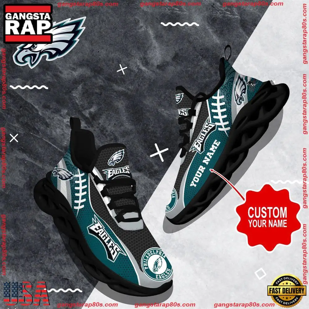 NFL Custom Name Philadelphia Eagles Shoes Sport Loves Max Soul Shoes Running Sneakers
