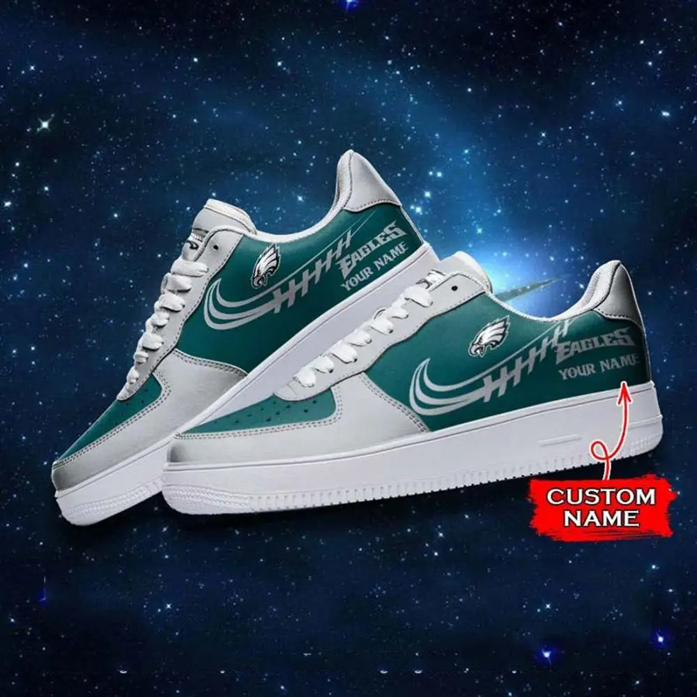 NFL Custom Name Philadelphia Eagles Super Bowl Air Force 1 Sneaker Shoes NFL Custom Name Philadelphia Eagles Super Bowl Air Force 1 Sneaker Shoes - Image 1