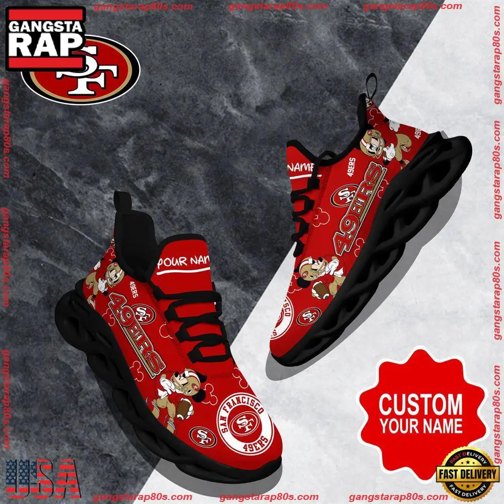 NFL Custom Name San Francisco 49ers Christmas Max Soul Shoes Running Sneakers