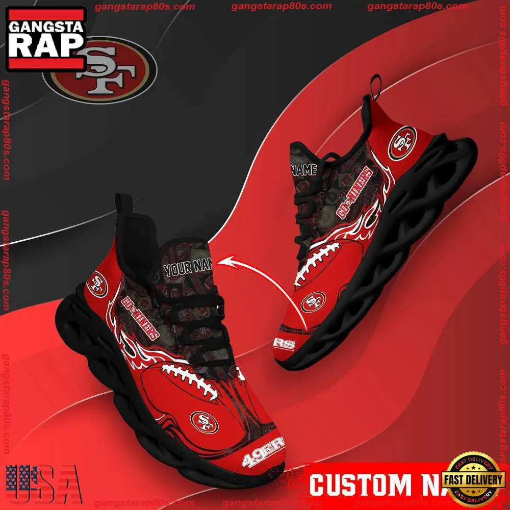 NFL Custom Name San Francisco 49ers Max Soul Shoes Running Sneakers