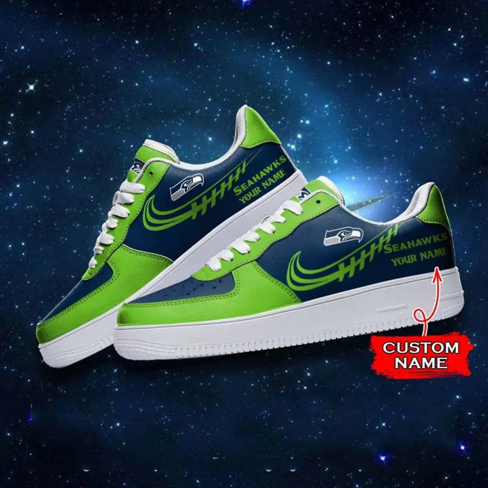 NFL Custom Name Seattle Seahawks Super Bowl Air Force 1 Sneaker Shoes