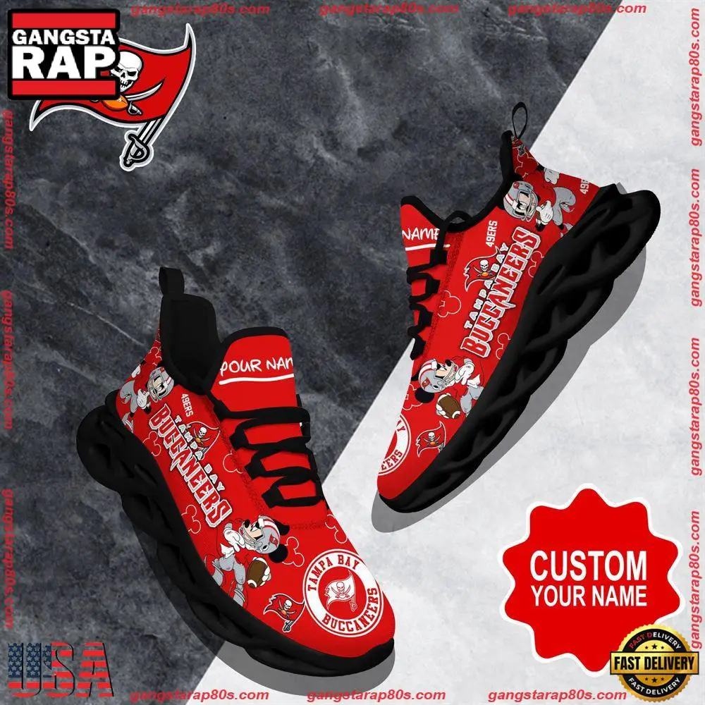 NFL Custom Name Tampa Bay Buccaneers Christmas Max Soul Shoes Running Sneakers