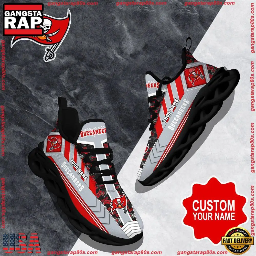 NFL Custom Name Tampa Bay Buccaneers Logo Max Soul Shoes Running Sneakers