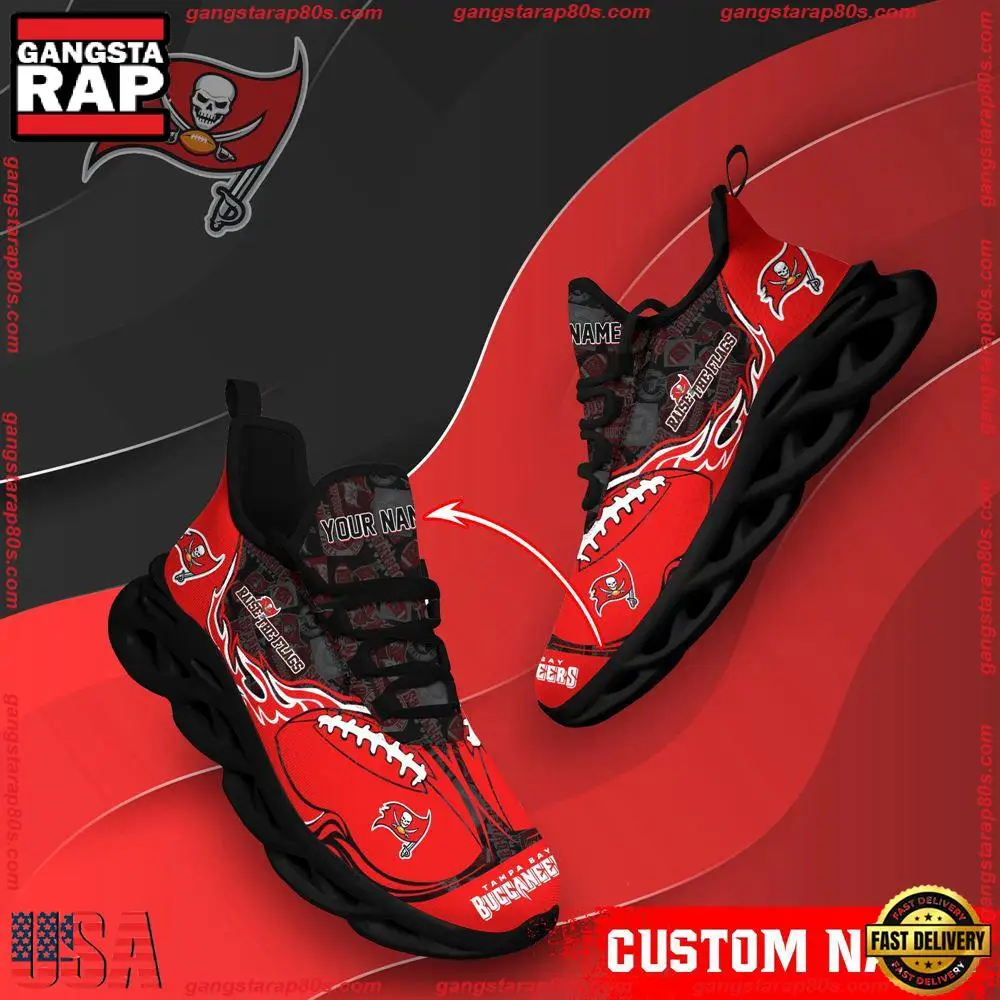 NFL Custom Name Tampa Bay Buccaneers Max Soul Shoes Running Sneakers NFL Custom Name Tampa Bay Buccaneers Max Soul Shoes Running Sneakers - Image 1