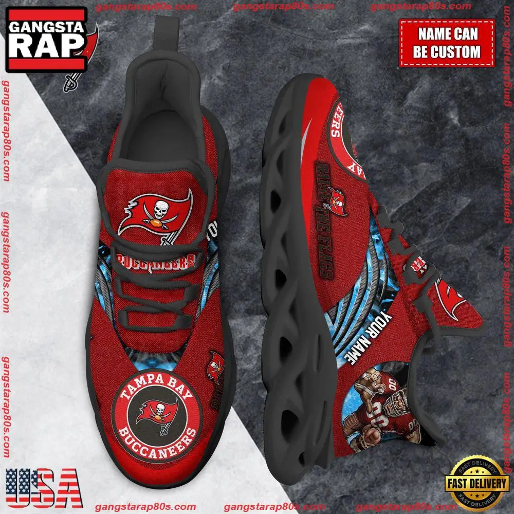 NFL Custom Name Tampa Bay Buccaneers Max Soul Shoes Running Sneakers NFL Custom Name Tampa Bay Buccaneers Max Soul Shoes Running Sneakers - Image 1