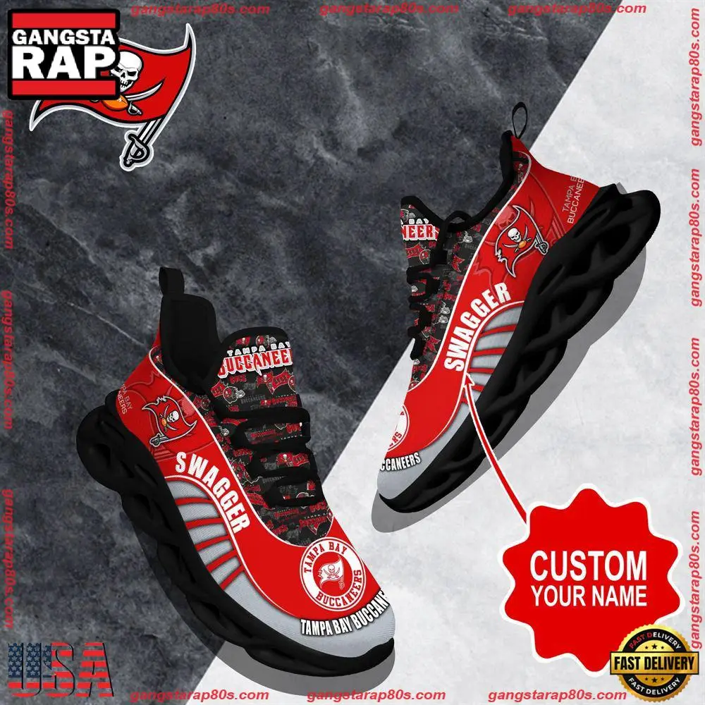 NFL Custom Name Tampa Bay Buccaneers Sport Football Max Soul Shoes Running Sneakers
