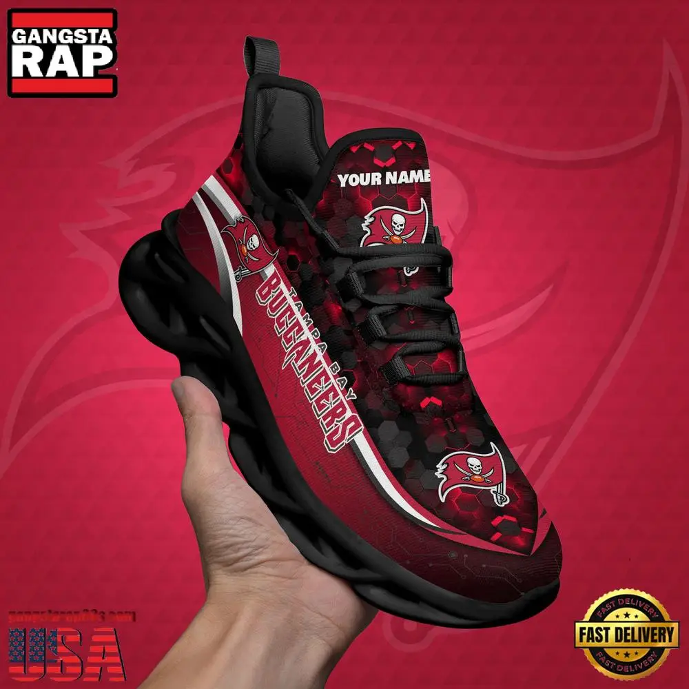 NFL Custom Name Tampa Bay Buccaneers Team Logo New Design Max Soul Shoes Running Sneakers NFL Custom Name Tampa Bay Buccaneers Team Logo New Design Max Soul Shoes Running Sneakers - Image 1