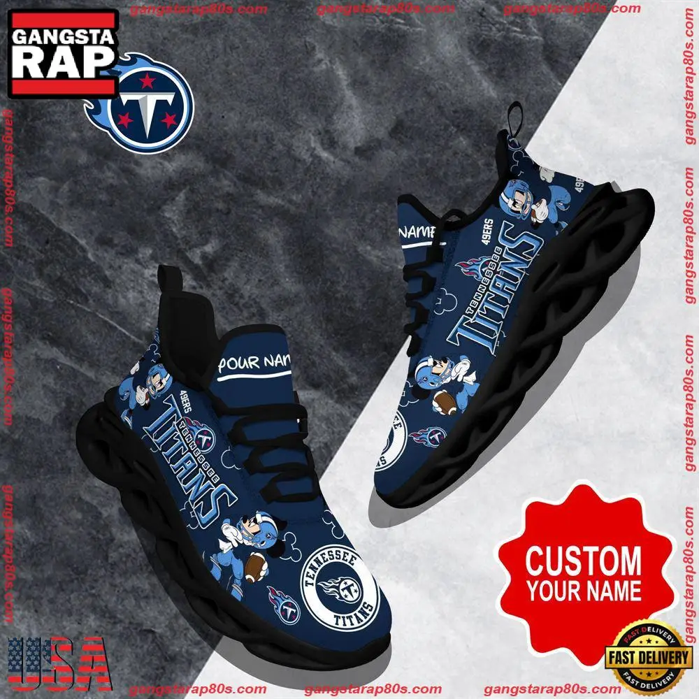 NFL Custom Name Tennessee Titans Christmas Max Soul Shoes Running Sneakers