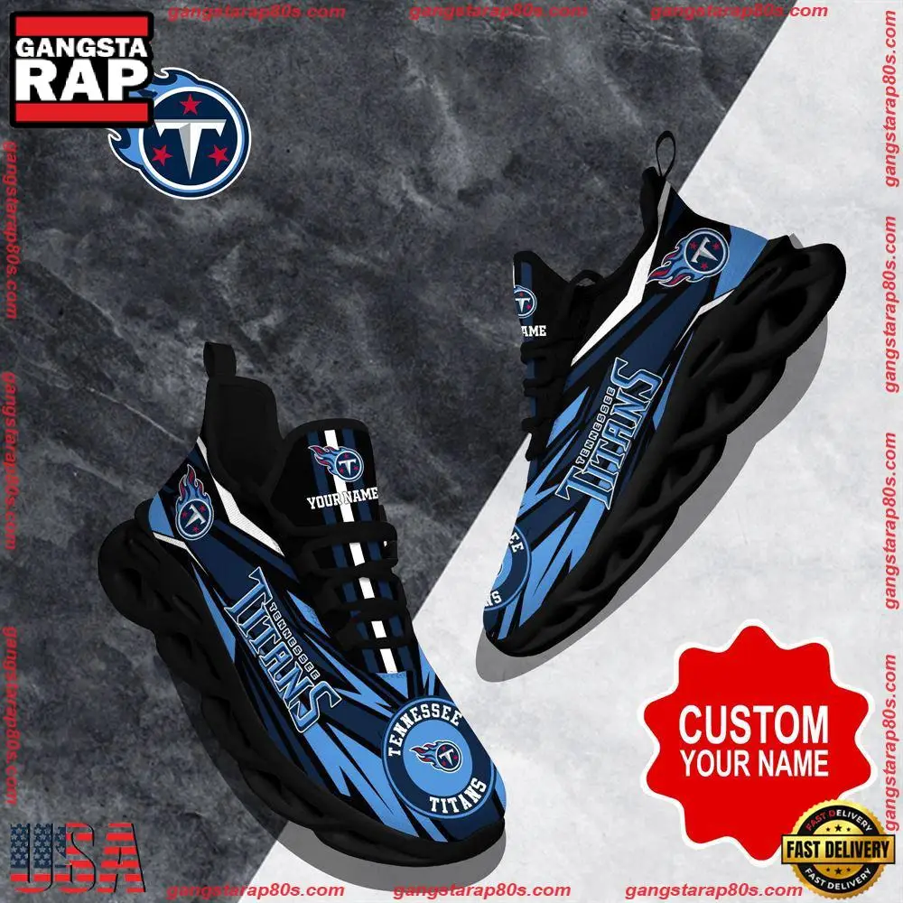 NFL Custom Name Tennessee Titans Football Max Soul Shoes Running Sneakers