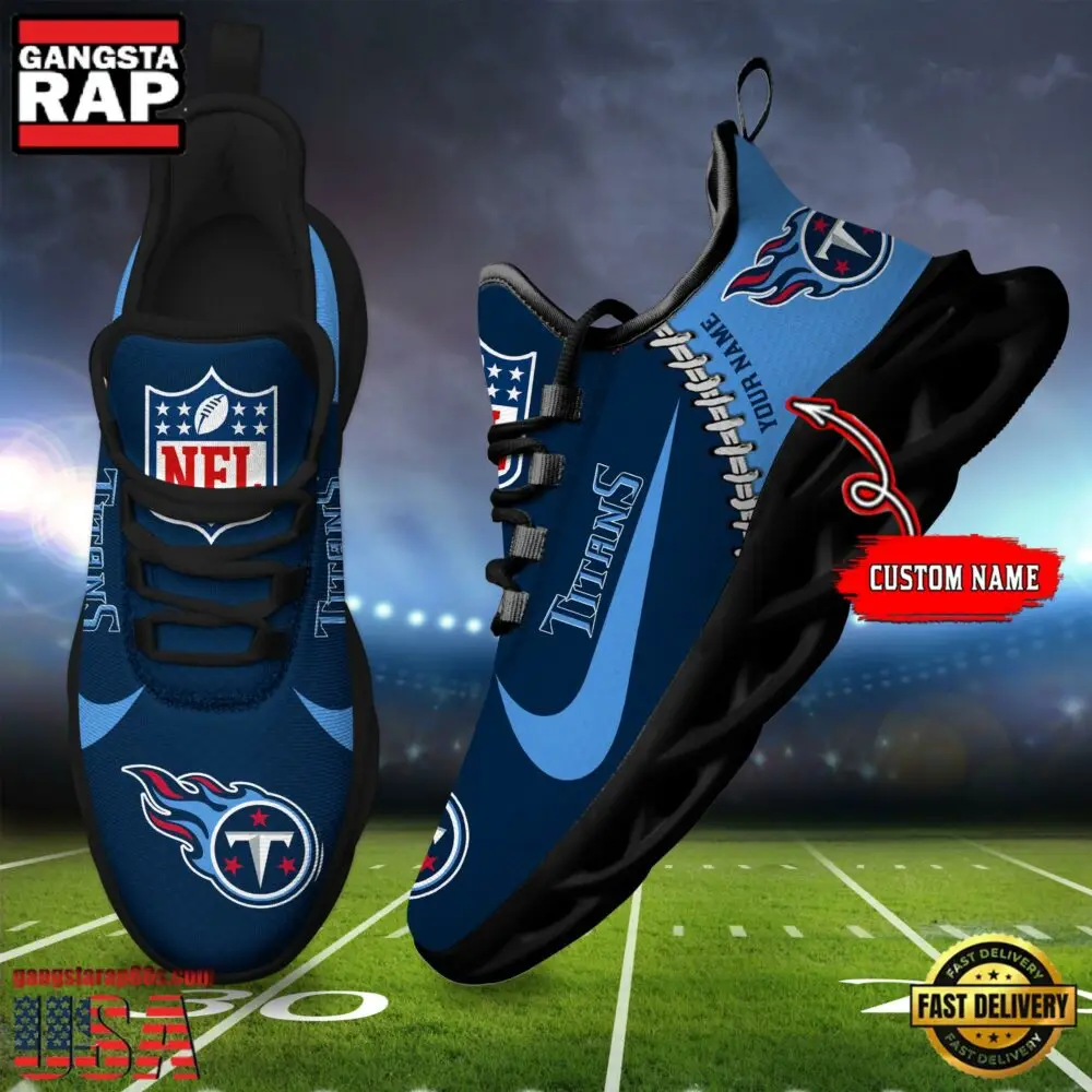 NFL Custom Name Tennessee Titans Football Team Design Max Soul Running Sneakers Shoes
