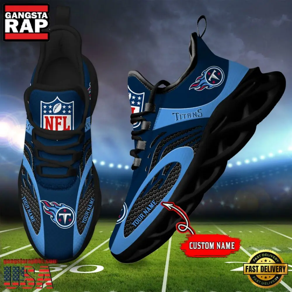 NFL Custom Name Tennessee Titans Limited New Design Max Soul Running Sneakers Shoes