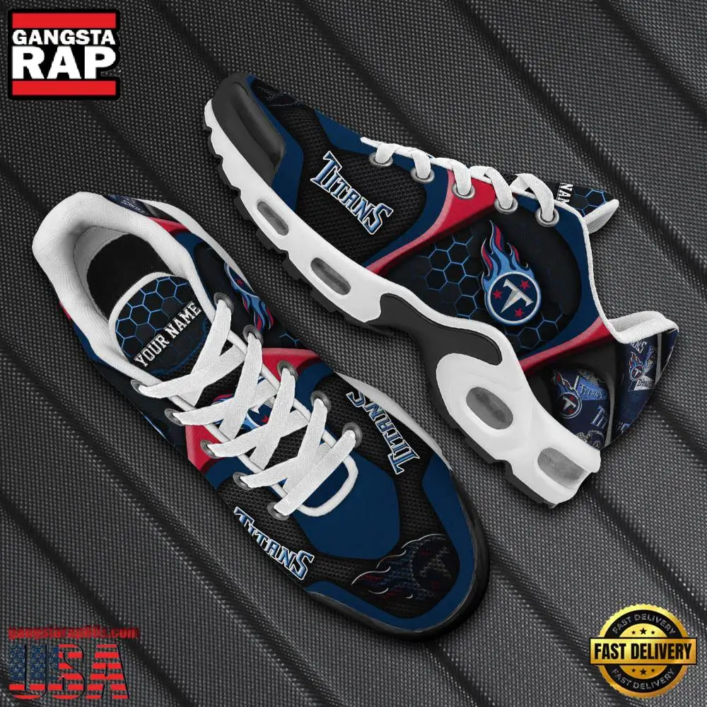 NFL Custom Name Tennessee Titans Max Plus Shoes - Running Sneakers