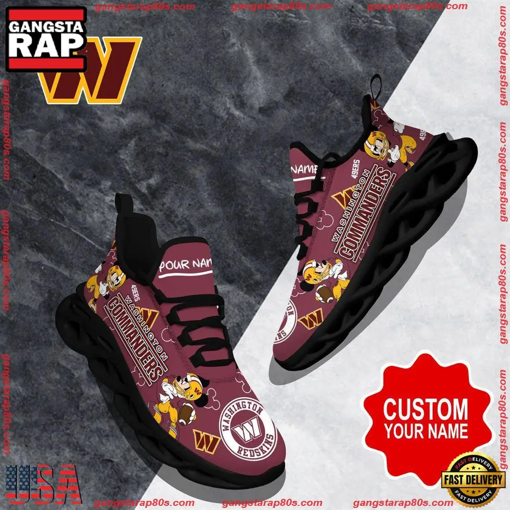 NFL Custom Name Washington Commanders Christmas Max Soul Shoes Running Sneakers