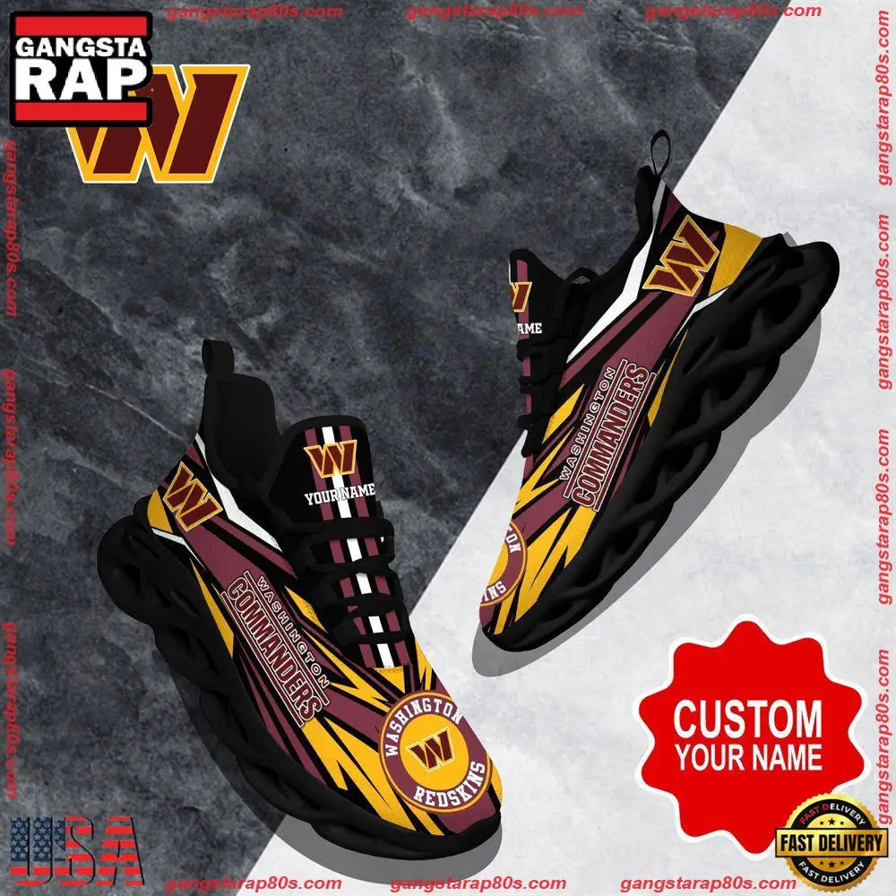 NFL Custom Name Washington Commanders Football Max Soul Shoes Running Sneakers
