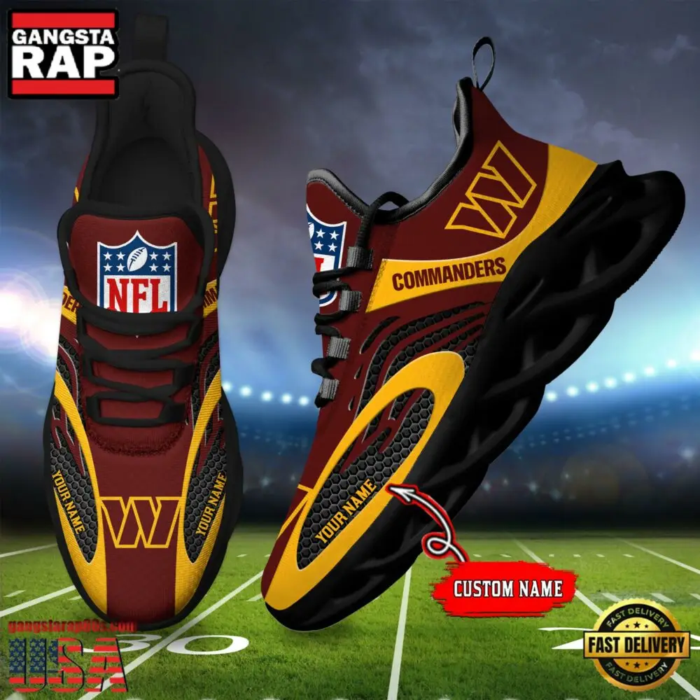 NFL Custom Name Washington Commanders Limited New Design Max Soul Running Sneakers Shoes
