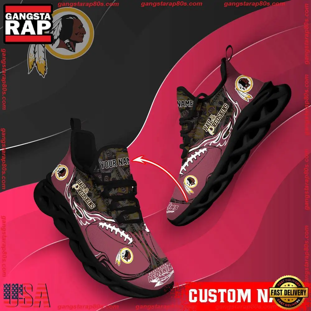NFL Custom Name Washington Redskins Max Soul Shoes Running Sneakers