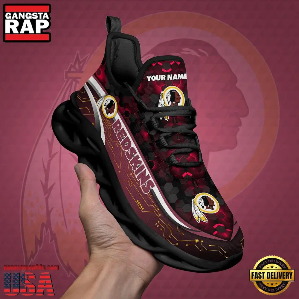 NFL Custom Name Washington Redskins Team Logo New Design Max Soul Shoes Running Sneakers