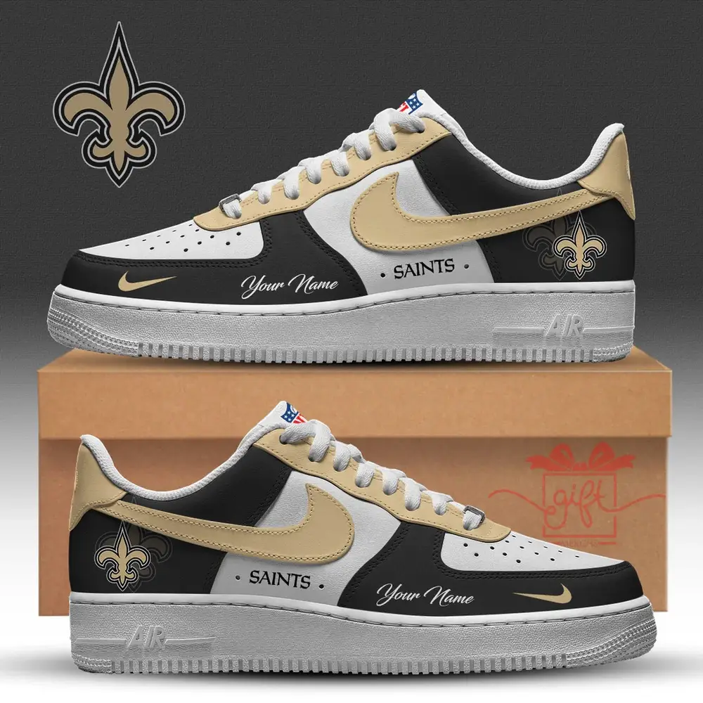 NFL Custom New Orleans Saints New 2026 Version Nike Air Force 1 Fashions Shoes NFL Custom New Orleans Saints New 2026 Version Nike Air Force 1 Fashions Shoes - Image 1