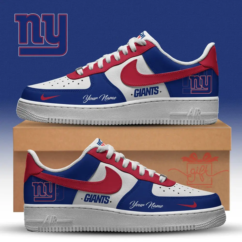 NFL Custom New York Giants New 2026 Version Nike Air Force 1 Fashions Shoes NFL Custom New York Giants New 2026 Version Nike Air Force 1 Fashions Shoes - Image 1