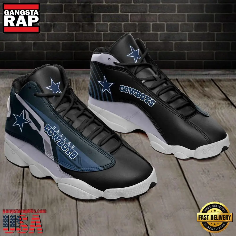 NFL Dallas Cowboys Football New Design Air Jordan 13 Running Sneakers Shoes