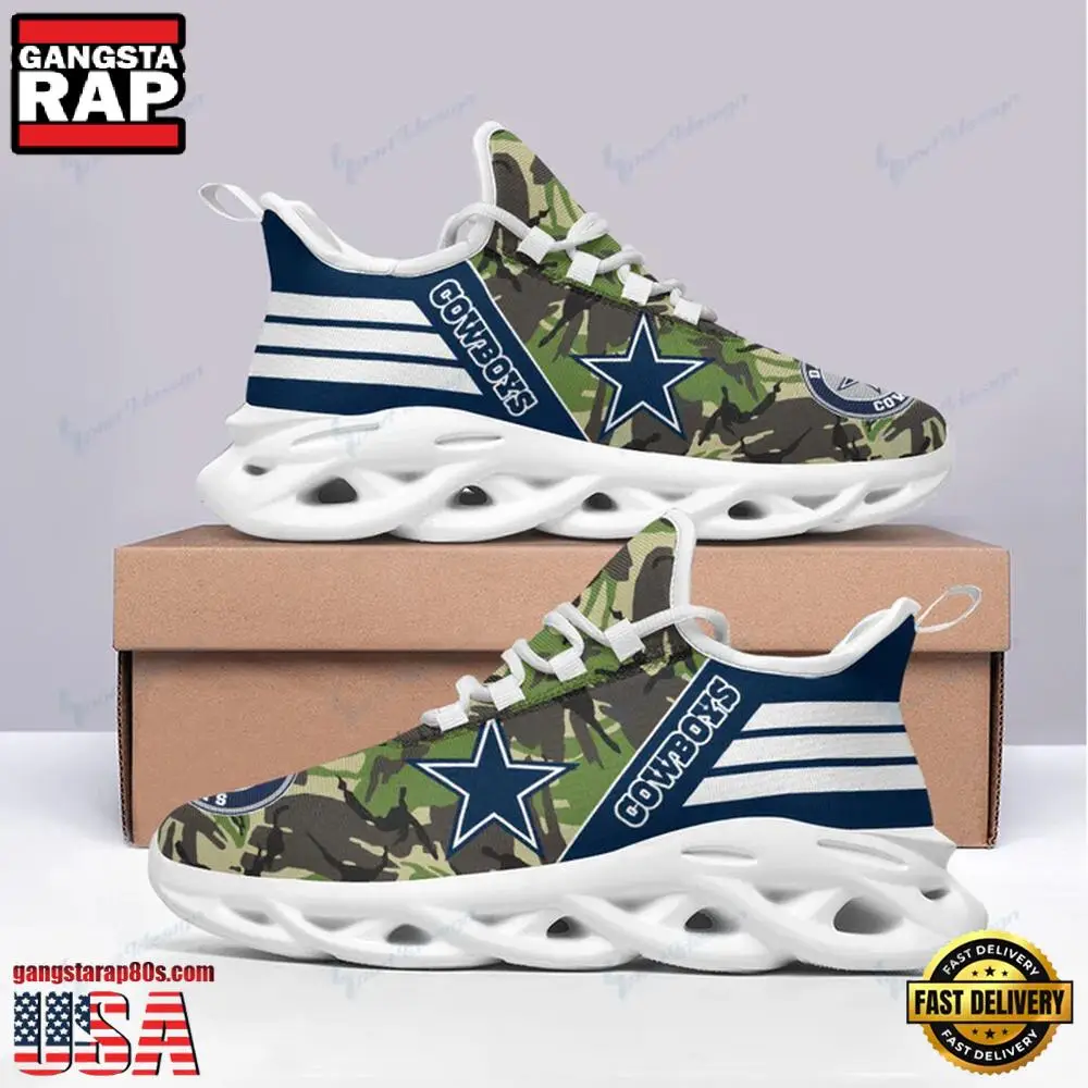 NFL Dallas Cowboys Green Camo Max Soul Shoes Running Sneakers New Designer